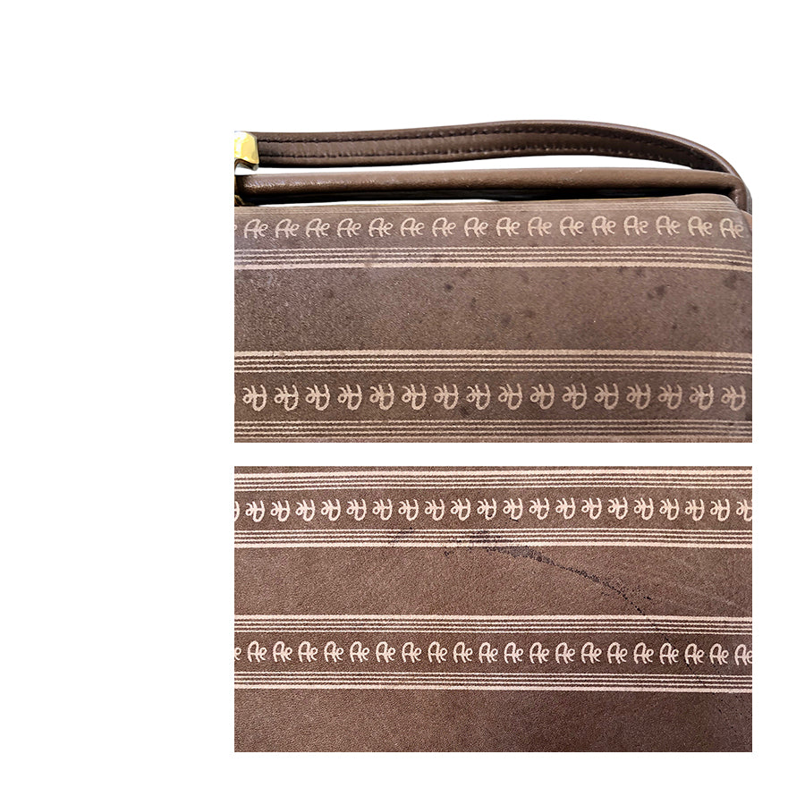 VINTAGE UNSIGNED Borsa in Tessuto e Pelle