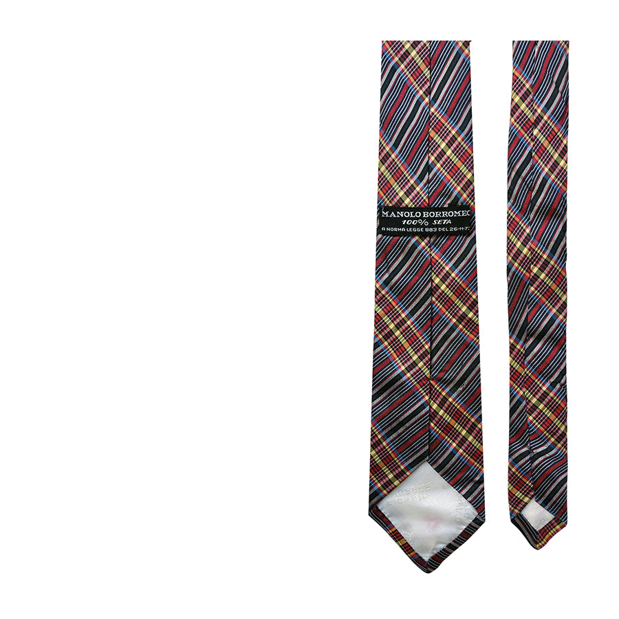 VINTAGE UNSIGNED Cravatta in Seta Pura