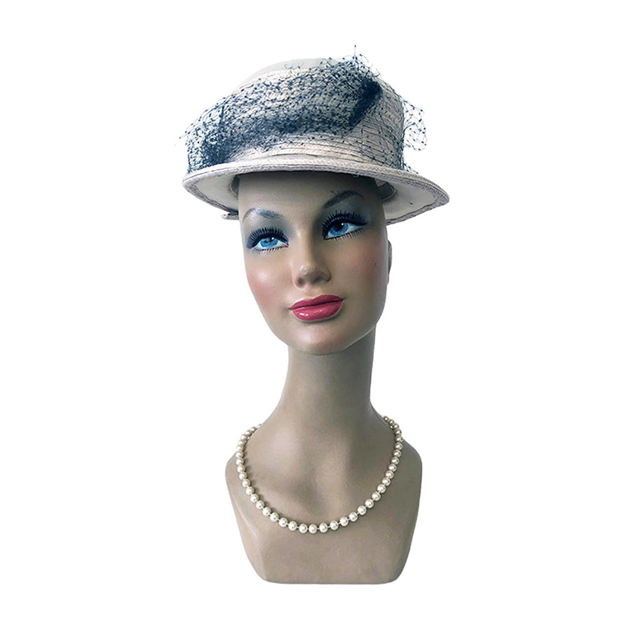 VINTAGE UNSIGNED Cappello con Veletta