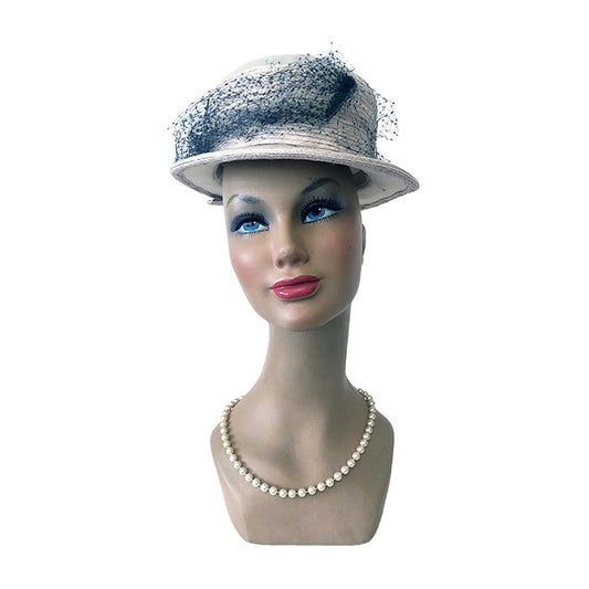 VINTAGE UNSIGNED Cappello con Veletta