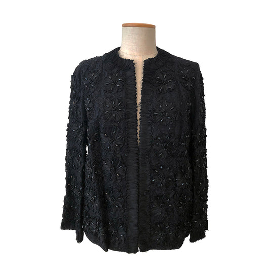 VINTAGE UNSIGNED Giacchino con Ricami e Perline