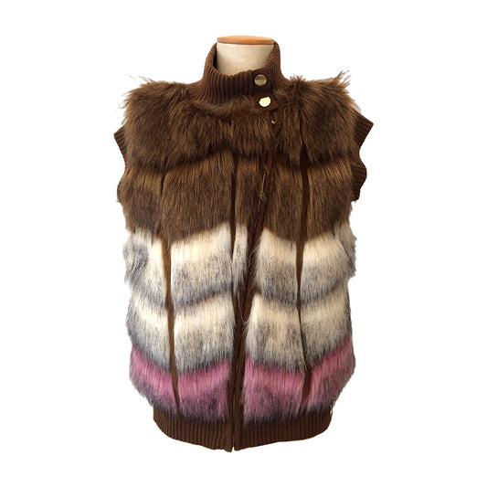 PATRIZIA PEPE Gilet in Maglia e Ecopelliccia