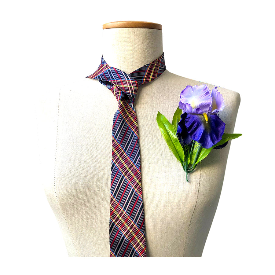 VINTAGE UNSIGNED Cravatta in Seta Pura