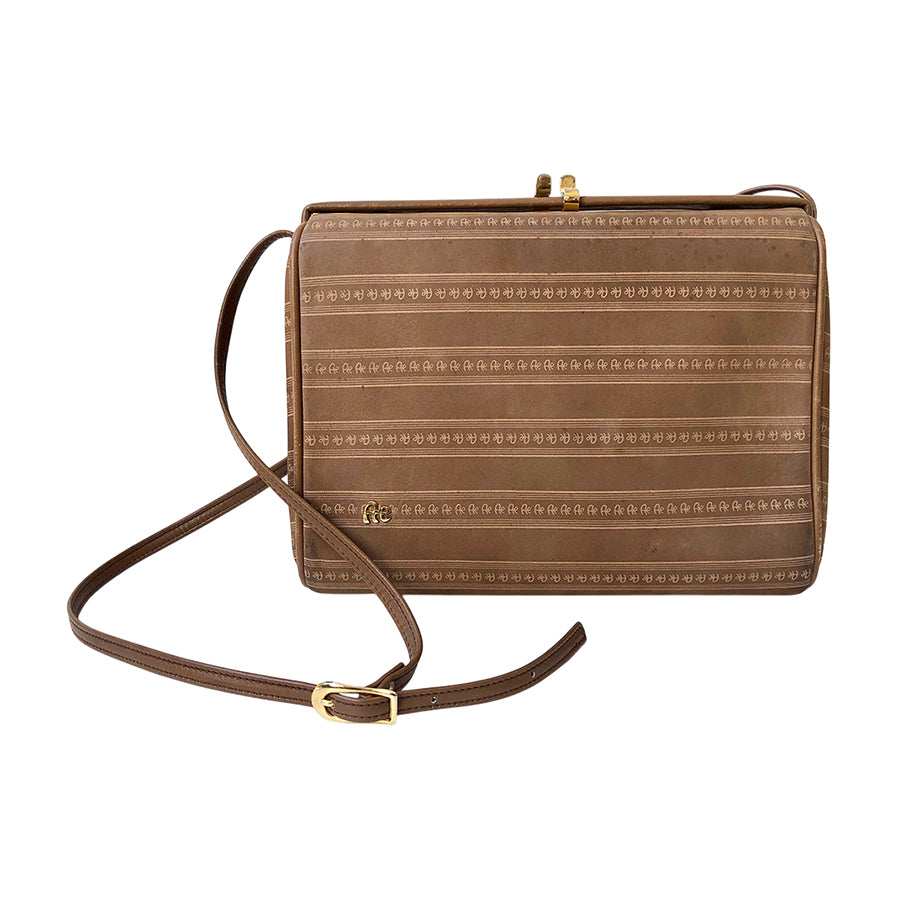 VINTAGE UNSIGNED Borsa in Tessuto e Pelle