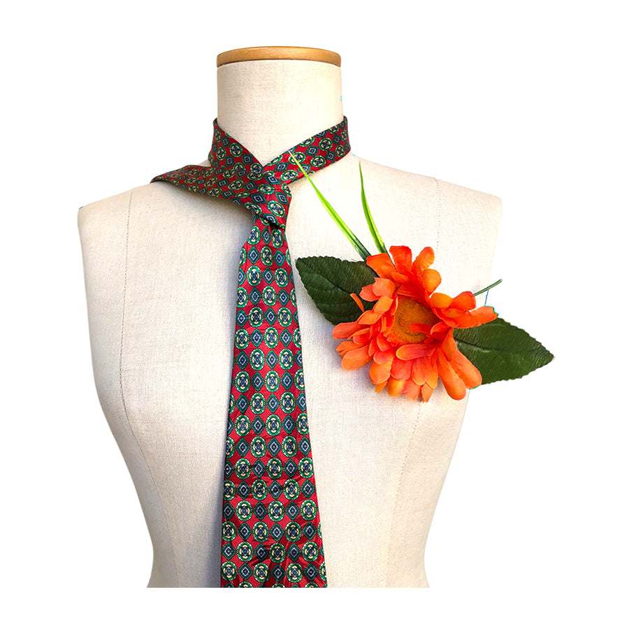 VINTAGE UNSIGNED Cravatta in Seta Pura