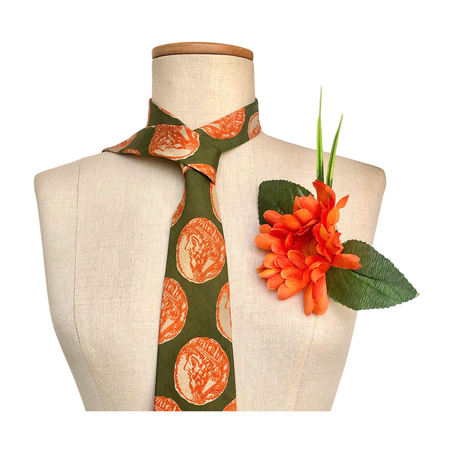 VINTAGE UNSIGNED Cravatta in Seta Pura