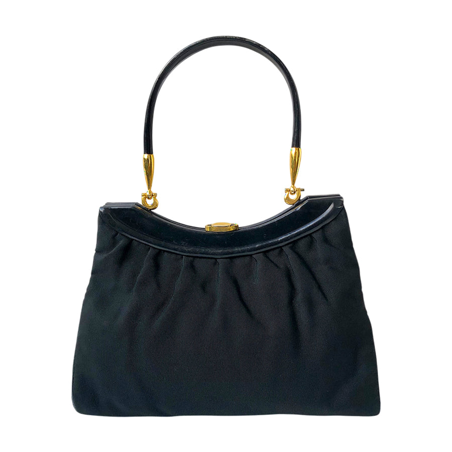 VINTAGE UNSIGNED Borsa in Tessuto e Pelle