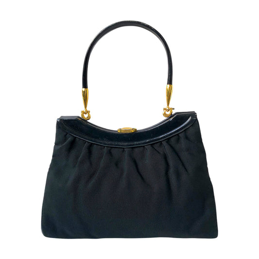 VINTAGE UNSIGNED Borsa in Tessuto e Pelle