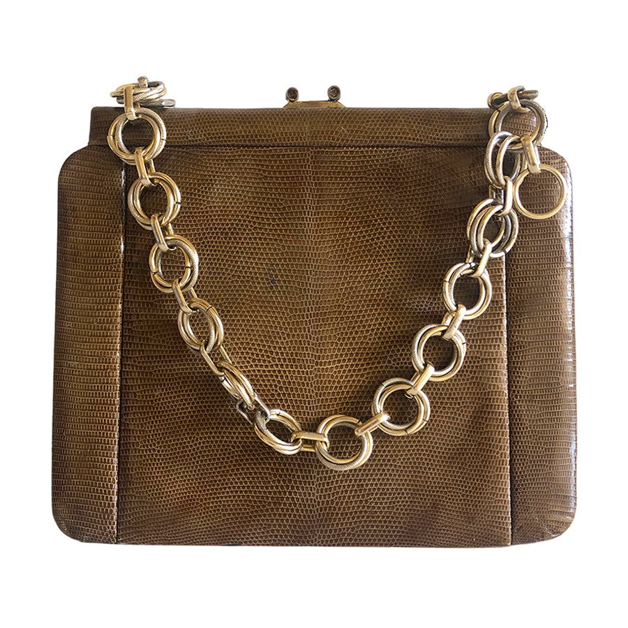 VINTAGE UNSIGNED Borsa in Rettile