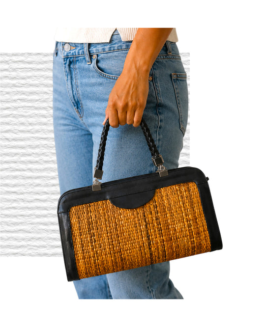 VINTAGE UNSIGNED Borsa in Midollino