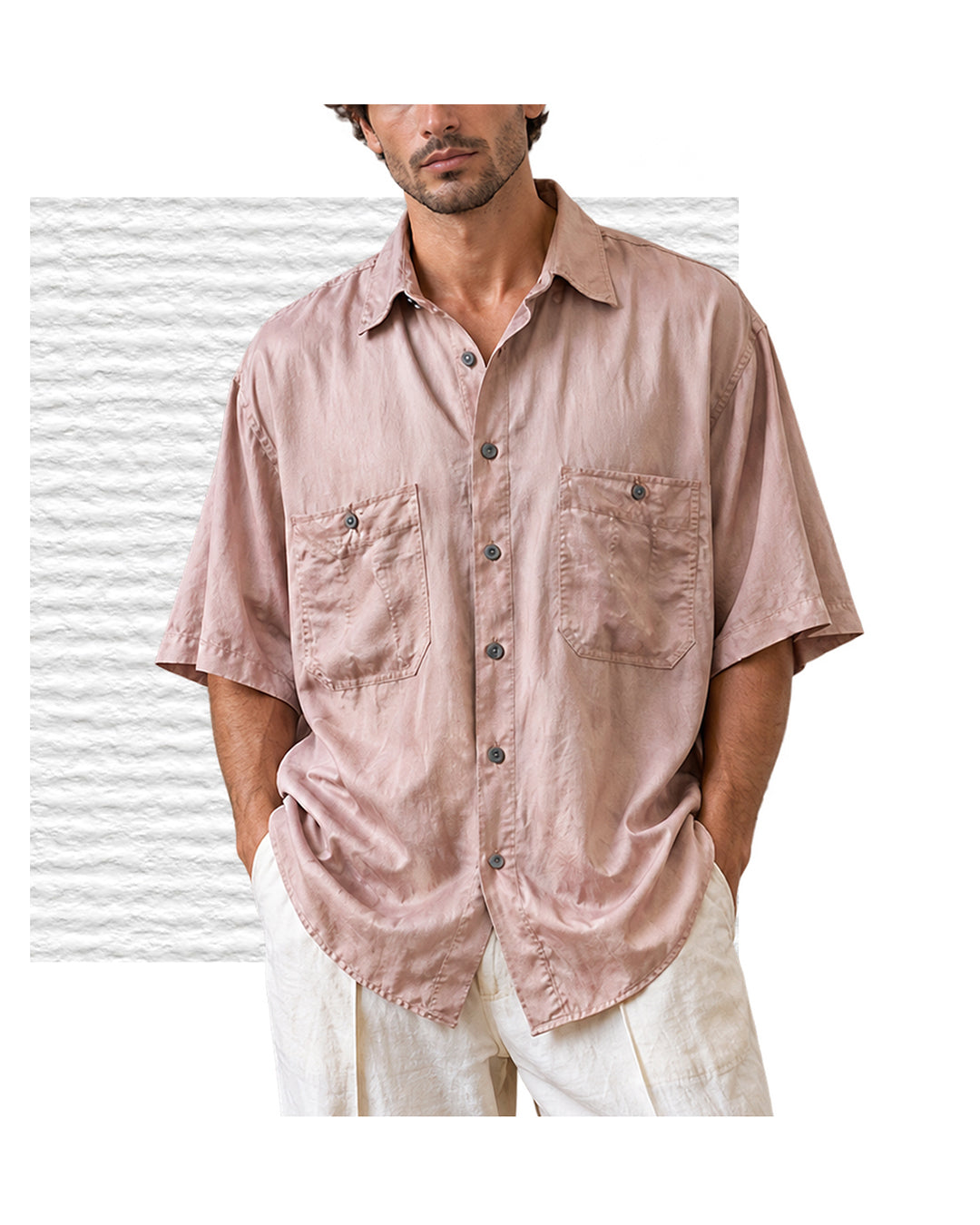 VINTAGE UNSIGNED Camicia in Seta