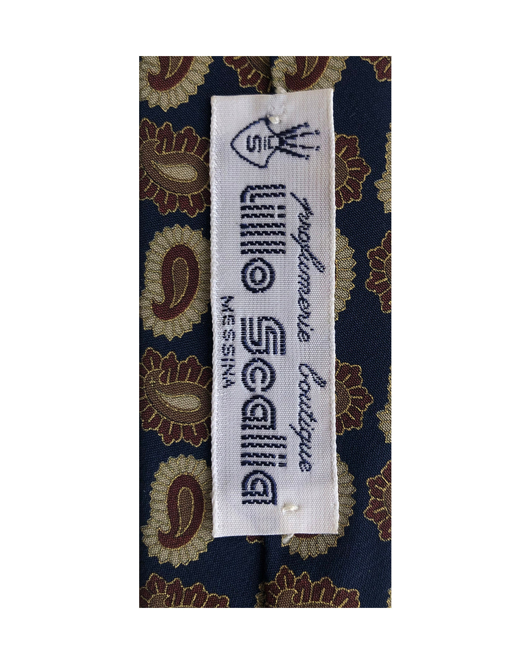 VINTAGE UNSIGNED Cravatta in Seta Pura