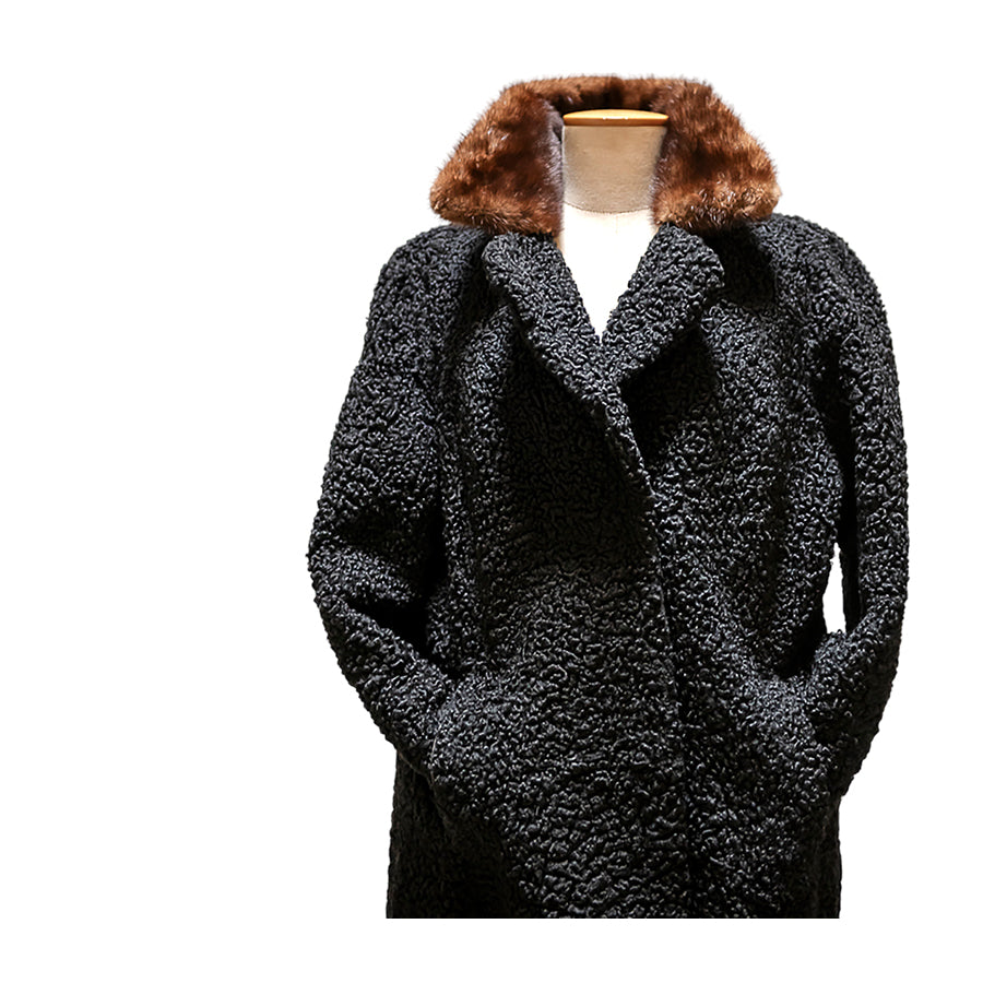 VINTAGE UNSIGNED Cappotto in Astrakan
