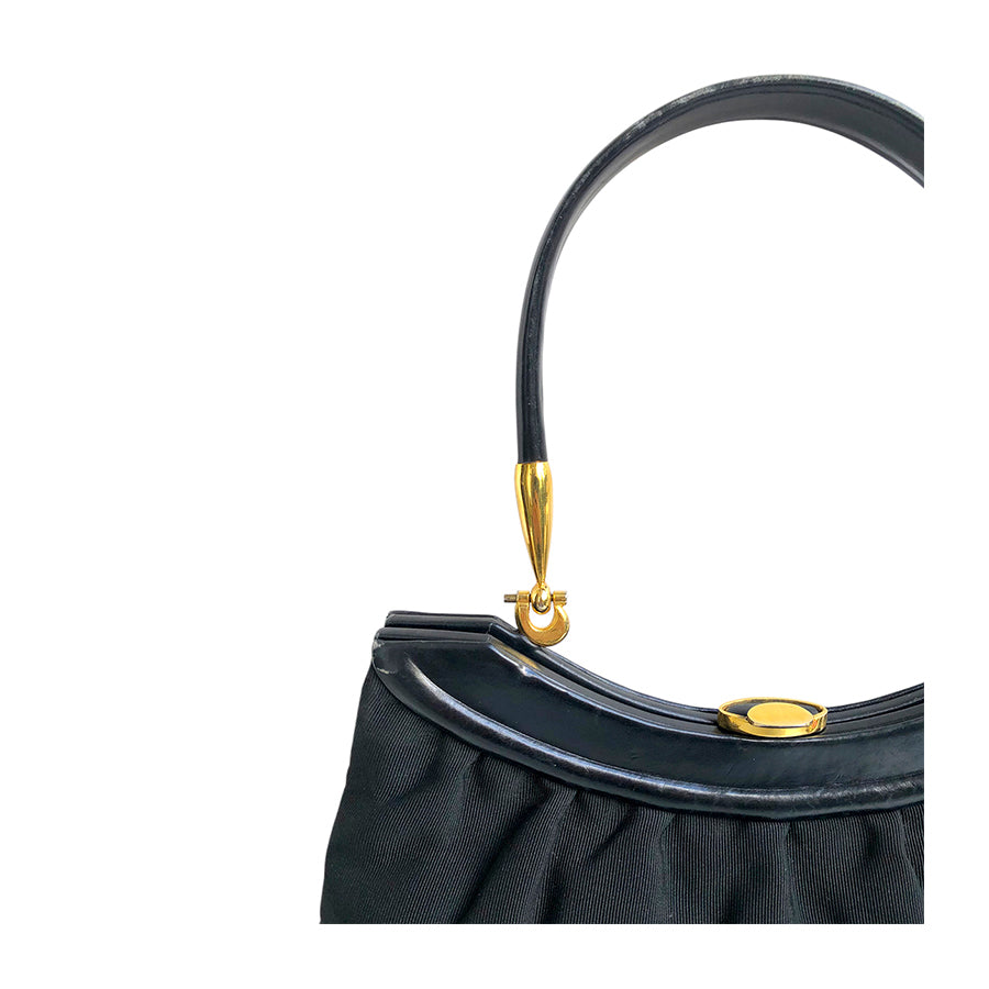 VINTAGE UNSIGNED Borsa in Tessuto e Pelle