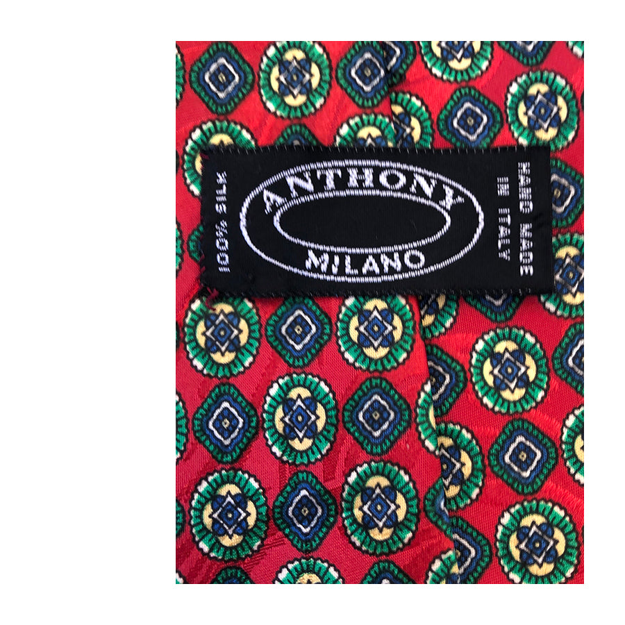 VINTAGE UNSIGNED Cravatta in Seta Pura