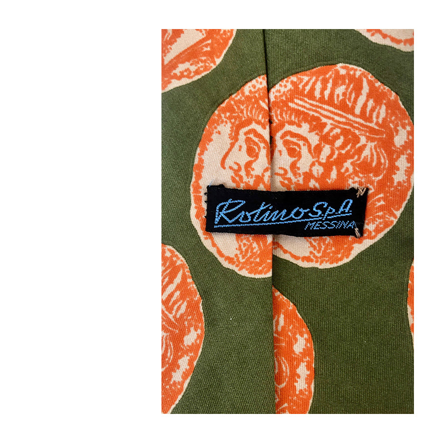 VINTAGE UNSIGNED Cravatta in Seta Pura