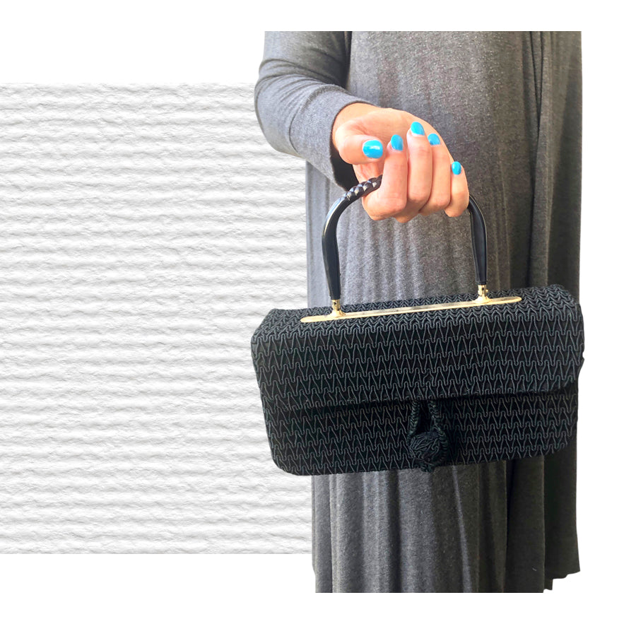 VINTAGE UNSIGNED Bauletto in Tessuto