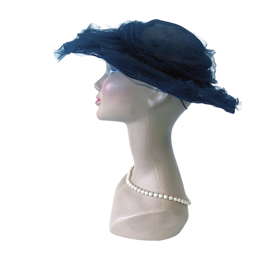 VINTAGE UNSIGNED Cappello in Tulle