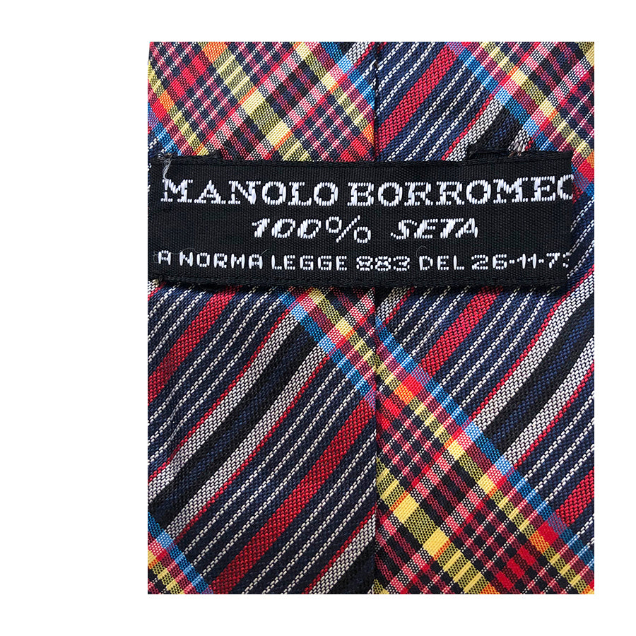 VINTAGE UNSIGNED Cravatta in Seta Pura