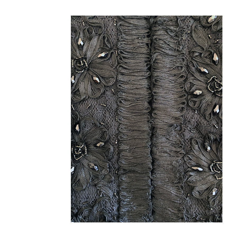 VINTAGE UNSIGNED Giacchino con Ricami e Perline