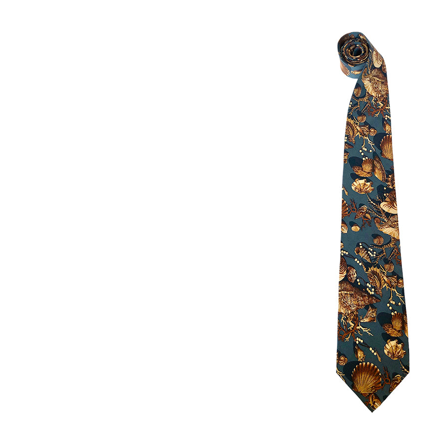 VINTAGE UNSIGNED Cravatta in Seta Pura