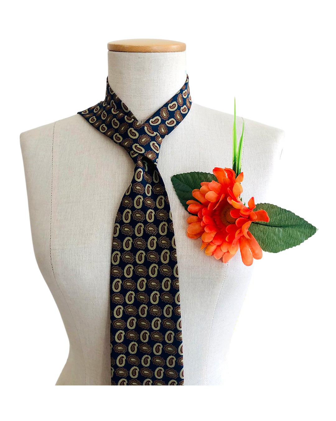 VINTAGE UNSIGNED Cravatta in Seta Pura