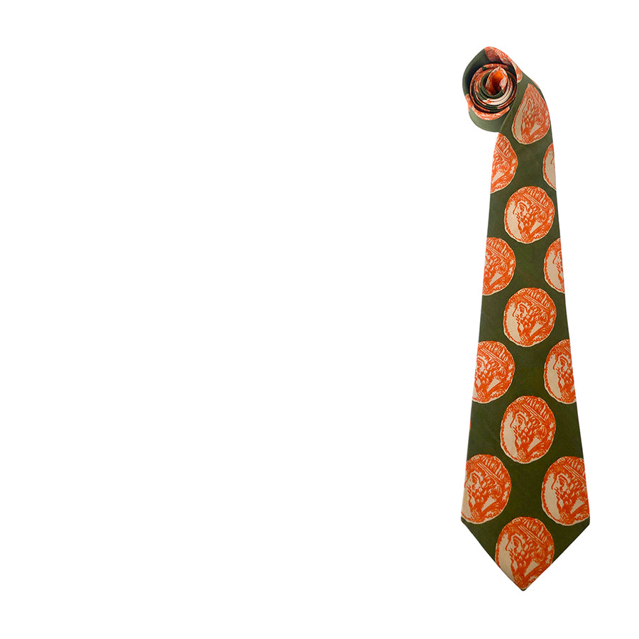 VINTAGE UNSIGNED Cravatta in Seta Pura