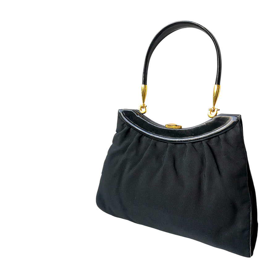 VINTAGE UNSIGNED Borsa in Tessuto e Pelle