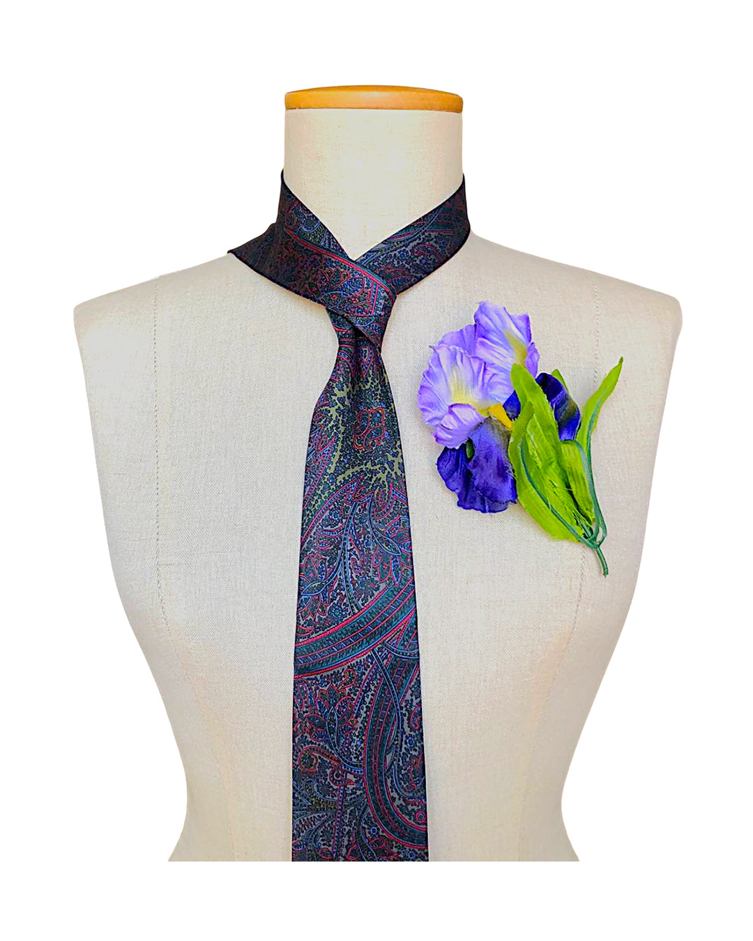 VINTAGE UNSIGNED Cravatta in Seta
