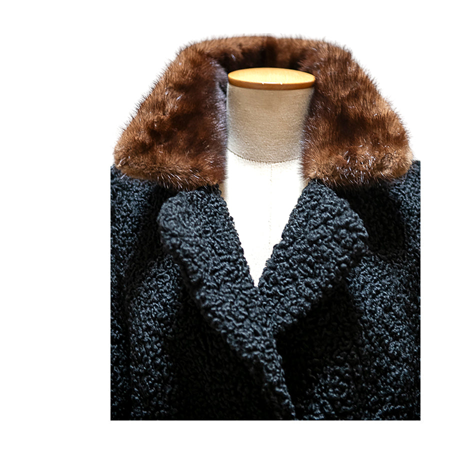 VINTAGE UNSIGNED Cappotto in Astrakan