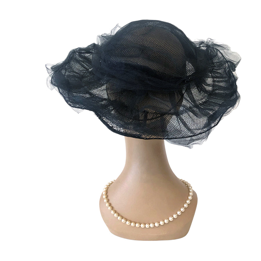 VINTAGE UNSIGNED Cappello in Tulle