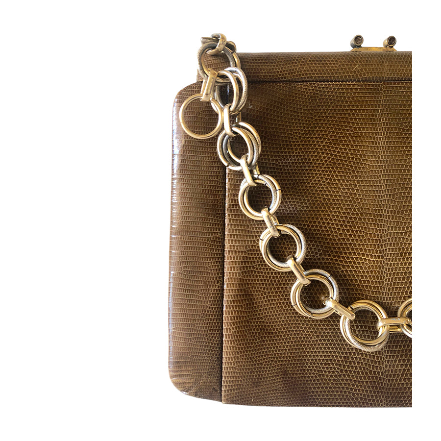 VINTAGE UNSIGNED Borsa in Rettile