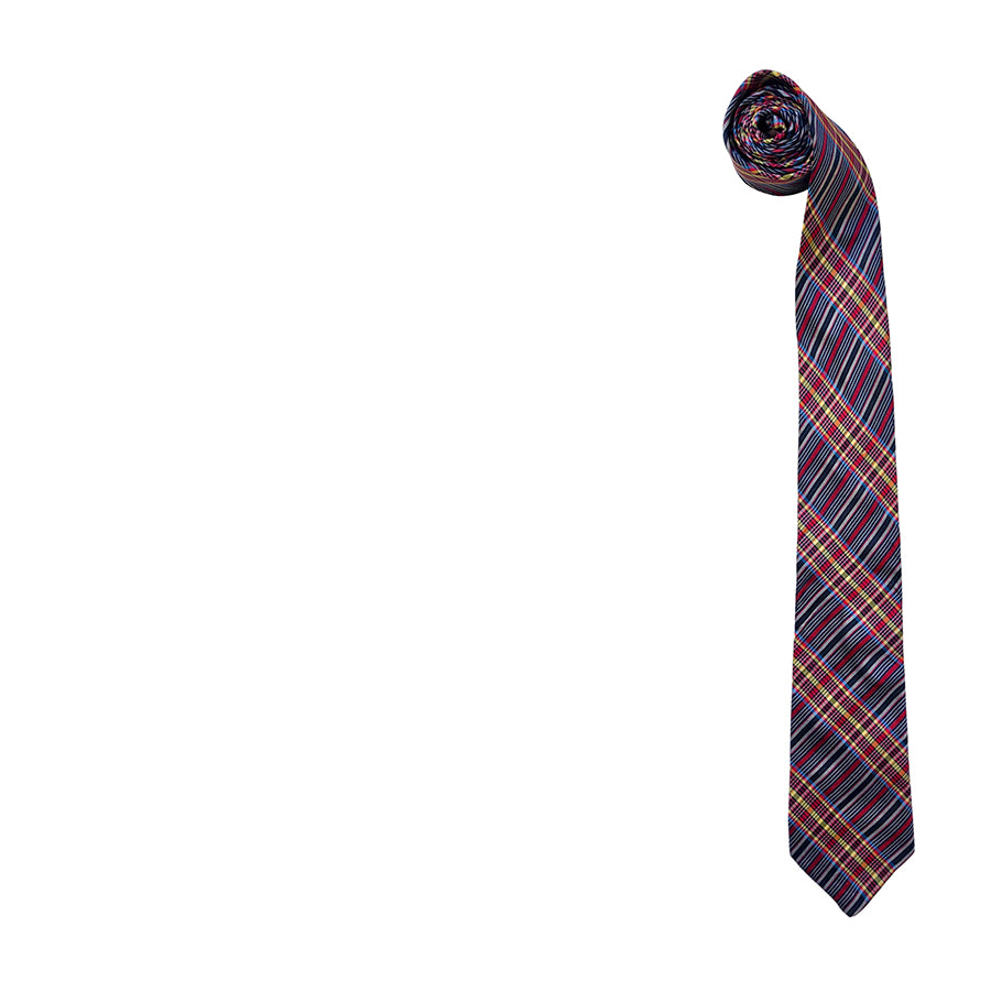 VINTAGE UNSIGNED Cravatta in Seta Pura