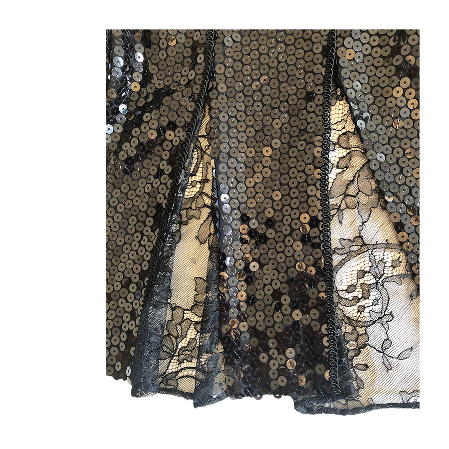 VINTAGE UNSIGNED Gonna con Paillettes