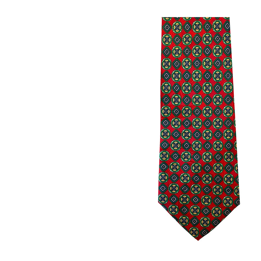 VINTAGE UNSIGNED Cravatta in Seta Pura