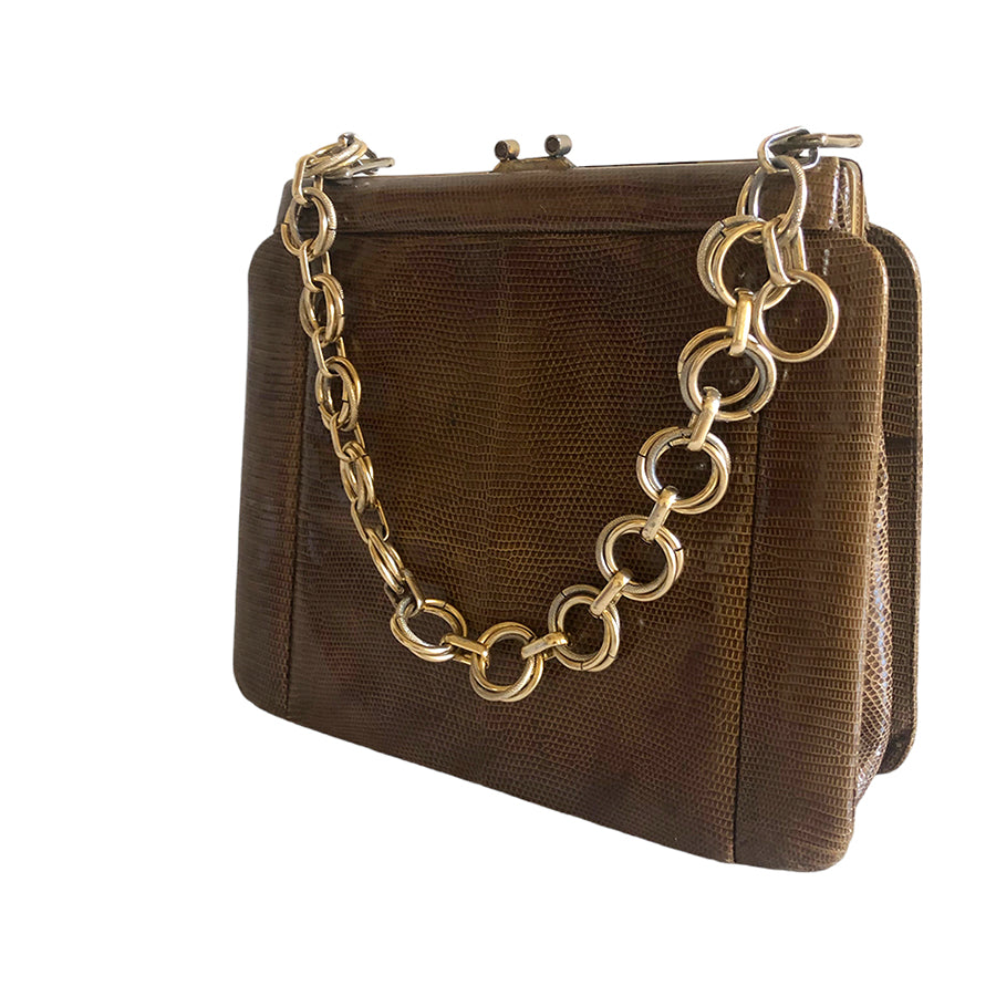 VINTAGE UNSIGNED Borsa in Rettile