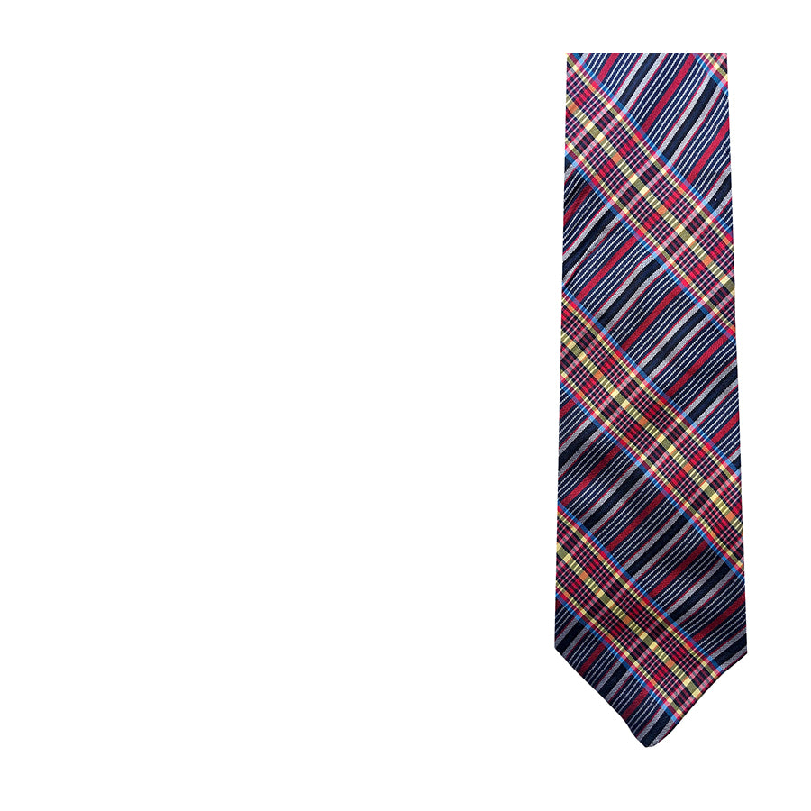 VINTAGE UNSIGNED Cravatta in Seta Pura