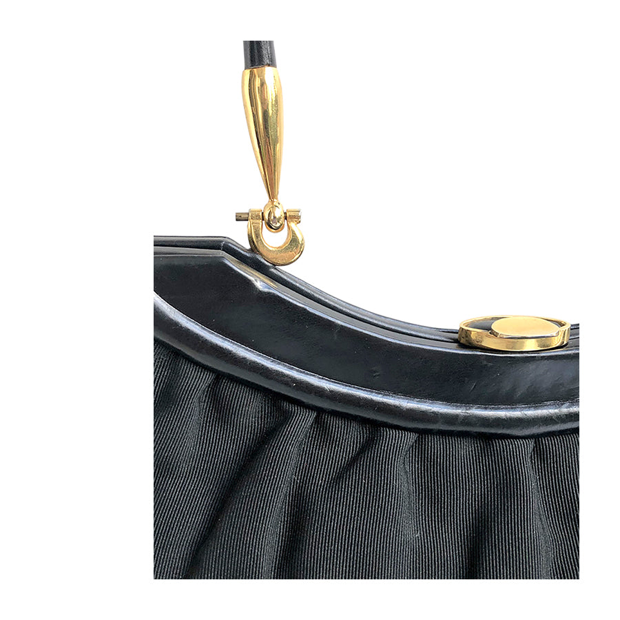 VINTAGE UNSIGNED Borsa in Tessuto e Pelle