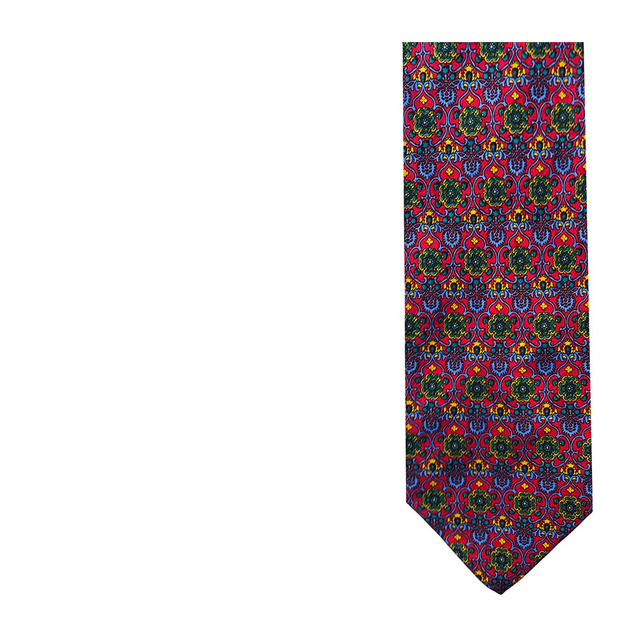 VINTAGE UNSIGNED Cravatta in Seta Pura