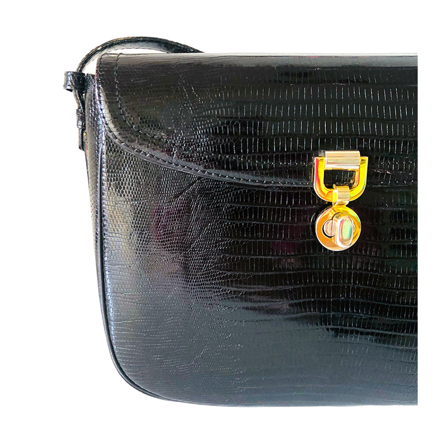 VINTAGE UNSIGNED Postina in Pelle di Lucertola