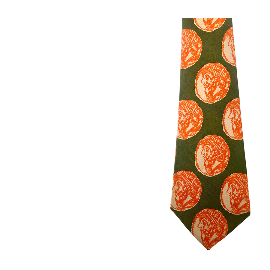 VINTAGE UNSIGNED Cravatta in Seta Pura