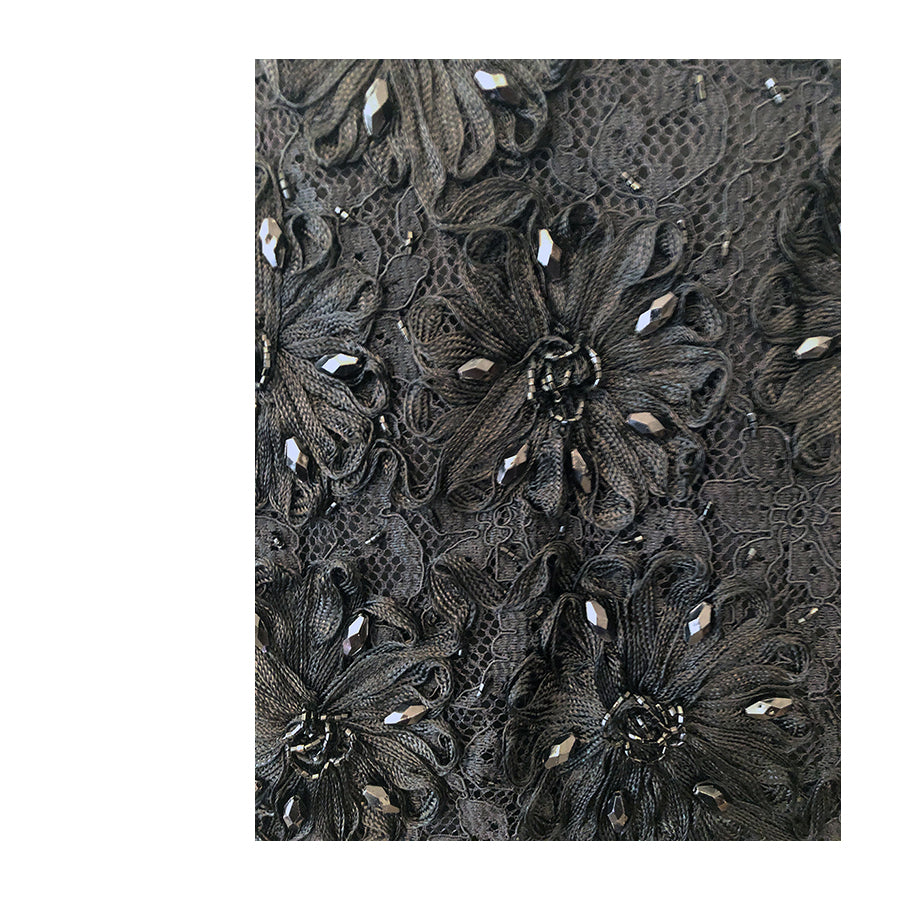 VINTAGE UNSIGNED Giacchino con Ricami e Perline