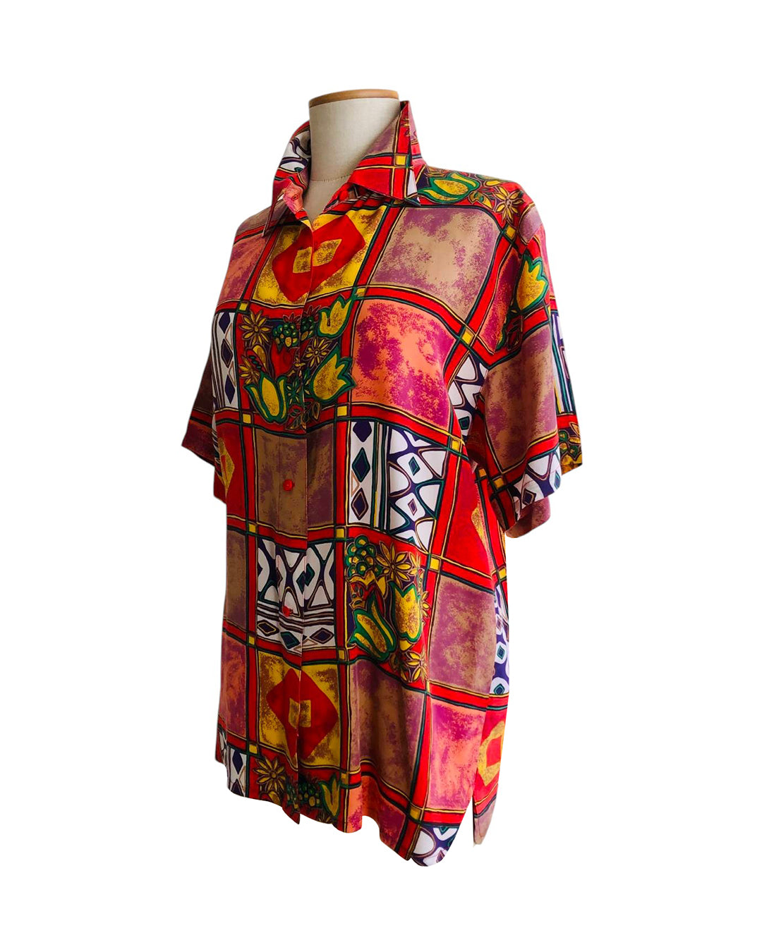 VINTAGE UNSIGNED Camicia in Seta