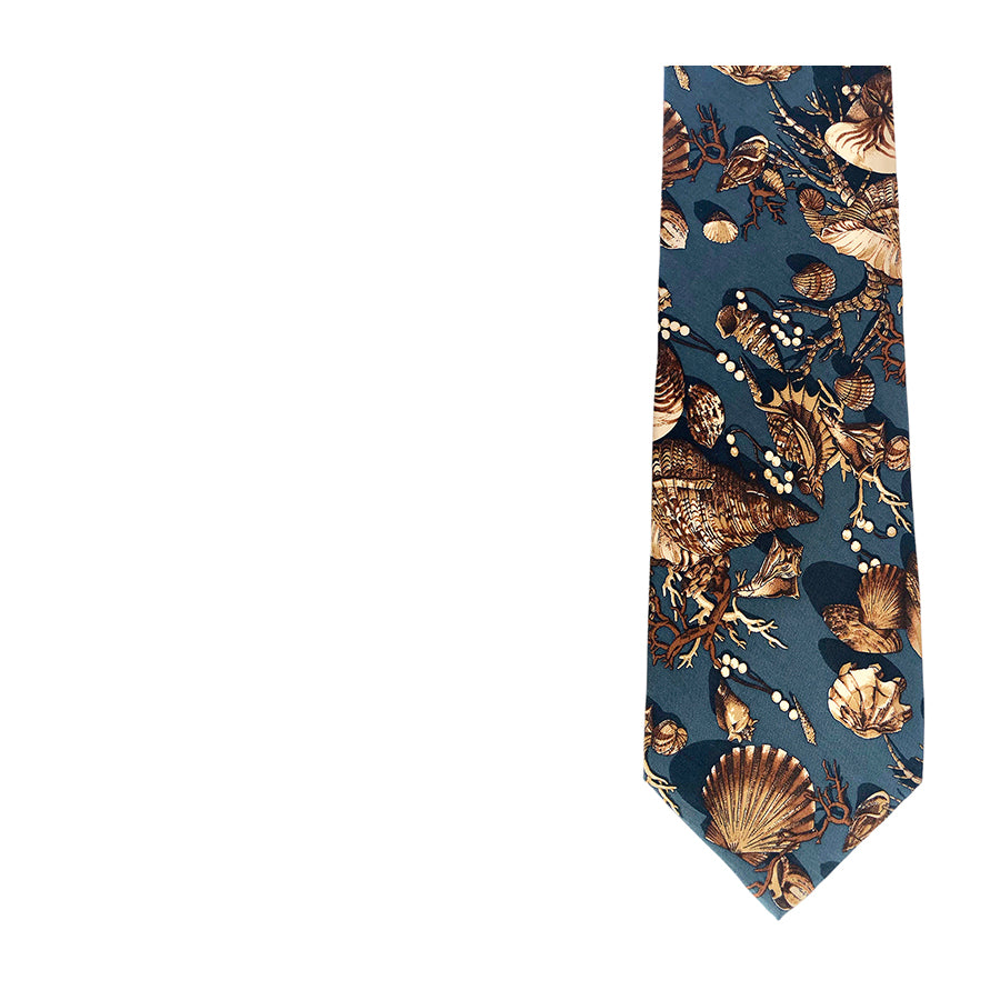 VINTAGE UNSIGNED Cravatta in Seta Pura