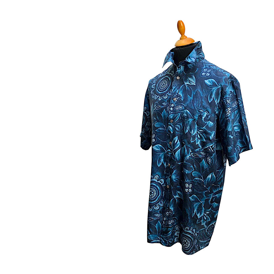ANGELO LITRICO Aloha Shirt in Seta