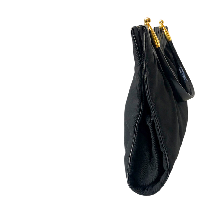 VINTAGE UNSIGNED Borsa in Tessuto e Pelle