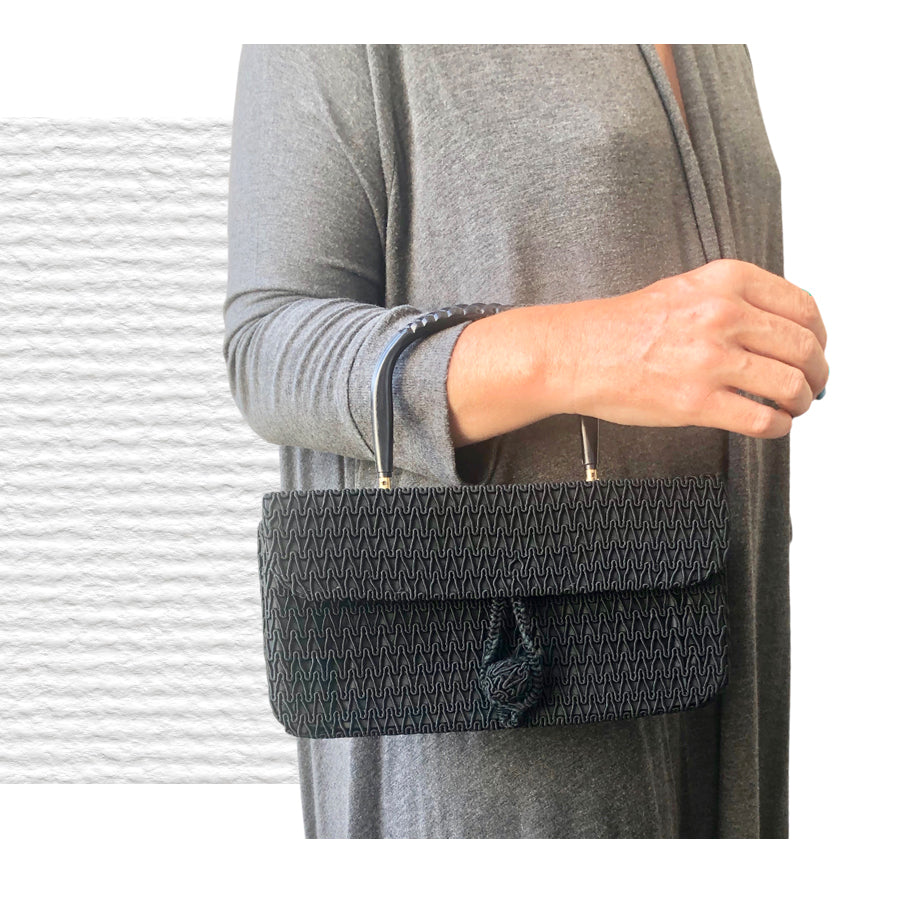 VINTAGE UNSIGNED Bauletto in Tessuto