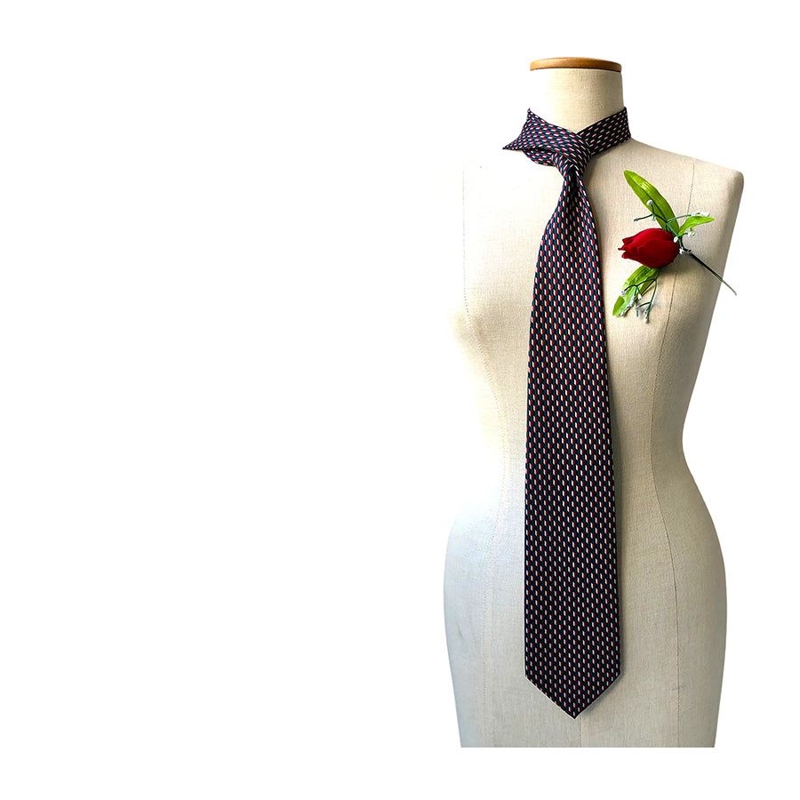 VINTAGE UNSIGNED Cravatta in Seta Pura