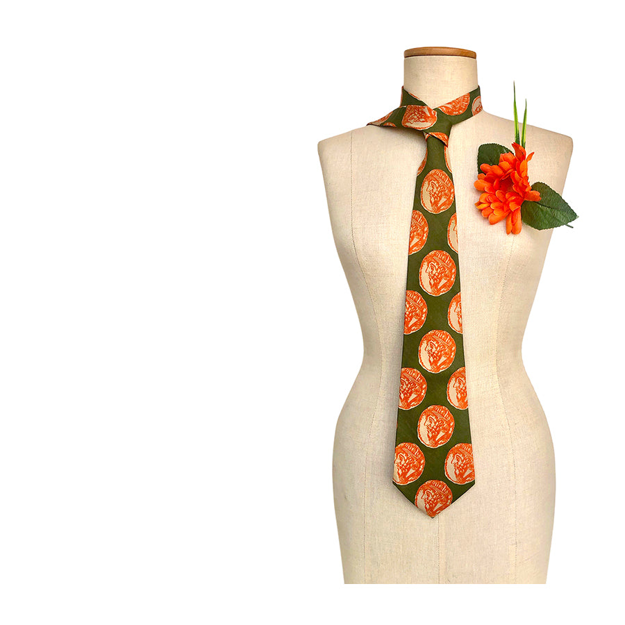 VINTAGE UNSIGNED Cravatta in Seta Pura