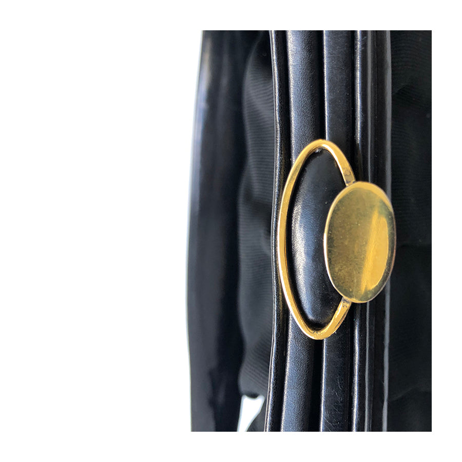 VINTAGE UNSIGNED Borsa in Tessuto e Pelle